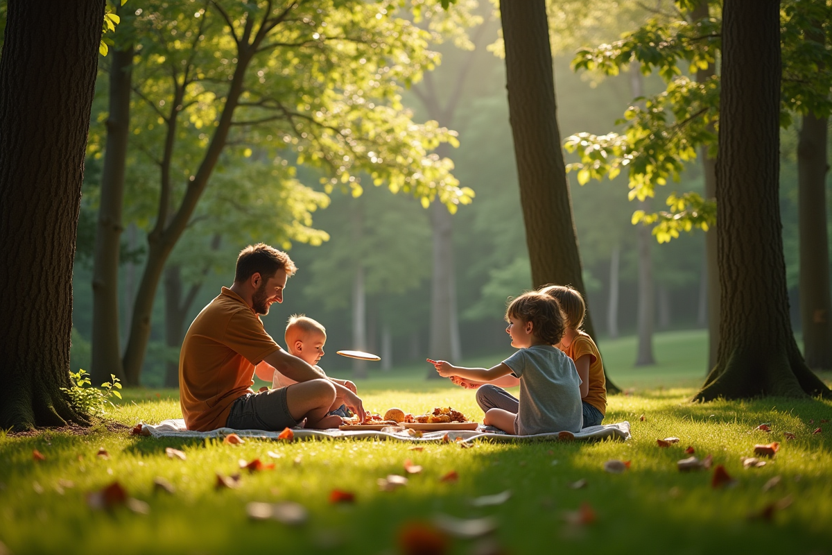 Famille profitant d