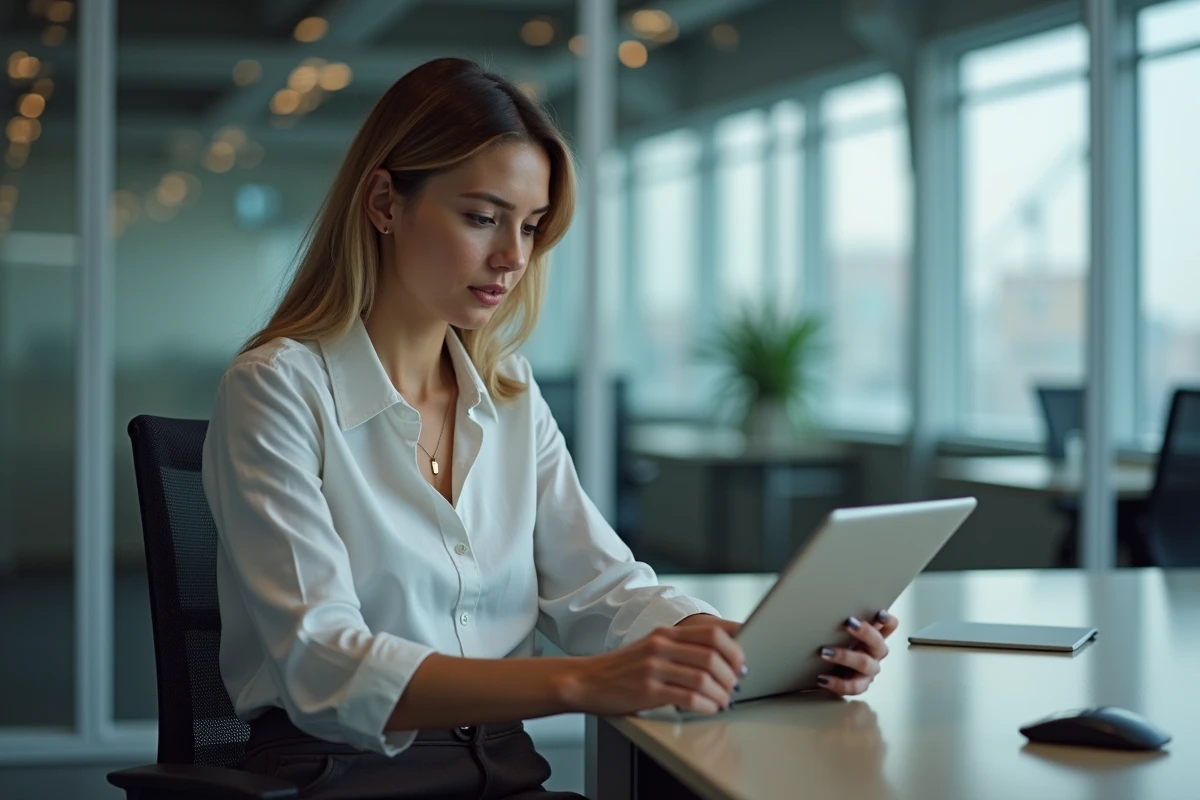 Femme professionnelle en réunion dans un bureau moderne