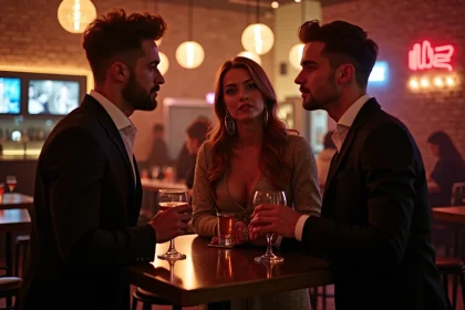 Trois jeunes adultes dans un club de Lille en soir&eacute;e