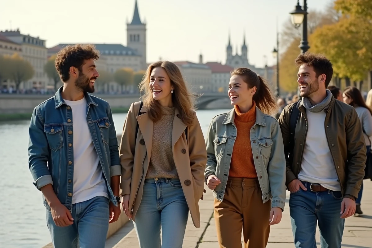 Balade en groupe le long du Rhône à Lyon